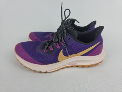 Nike Air Zoom Pegasus 36 Trail Womens Size 8 Voltage Purple Gold AR5676-500