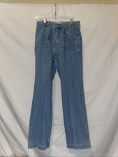 Vintage LA BLUES High Waisted Belt Front Blue Jean Size 10 Rn 92435