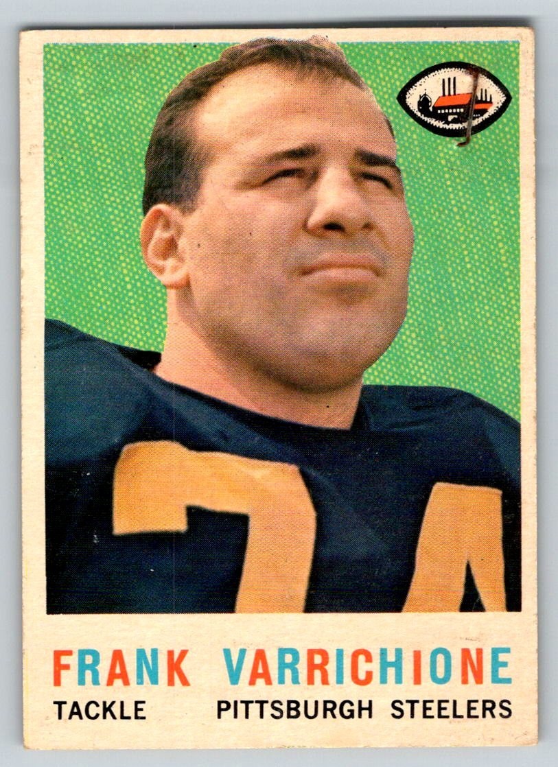 Frank Varrichione #119 Football Cards 1959 Topps trading card — raw and PSA graded price guide