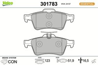 Valeo Bremsbelagsatz Scheibenbremse Essential 301783 FüR Ford CitroËN Mazda Max