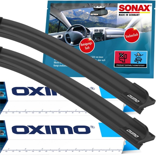 Oximo Scheibenwischer Nissan Qashqai +2 I 1 J10 NJ10 JJ10E BläTter +Sonax-Tuch-image