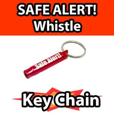 SAFE ALERT! TM Safety Survival Rescue WHISTLE for EMERGENCY key chain aluminum
