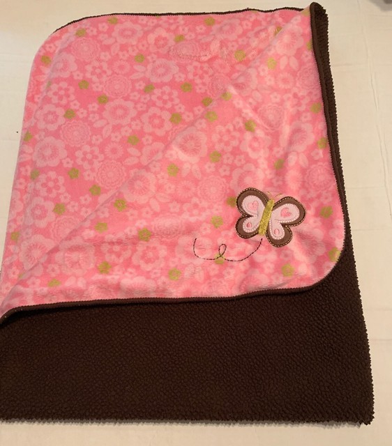 pink floral baby blanket