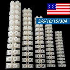 3-5Pcs Dual Wow 12 Position Terminal Strip Screw Barrier Block 3A 6A 10A 15A 30A