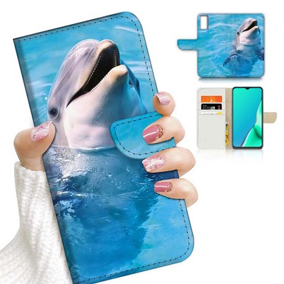 ( For Oppo Reno 8 Pro 5G ) Wallet Flip Case Cover AJ23421 Dolphin