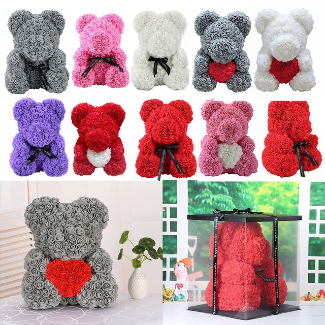 Rose Bear 25 Foam Flower Lovely Teddy Christmas Valentine Birthday Gift Hot
