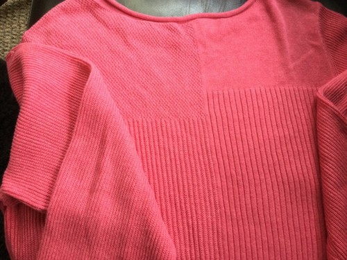Habitat Mixed Stitch Knit Sweater Top Womens XL Coral Pink 100% Cotton - Picture 6 of 7