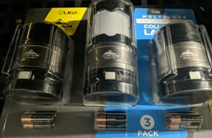 Cascade Mountain Tech Collapsible LED Lantern 3 pack 180 Lumens with