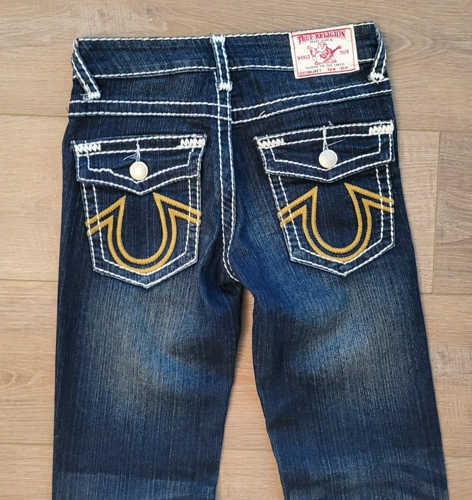 True Religion Joey Blue Jeans Womens Girls Pants size 25 Chain