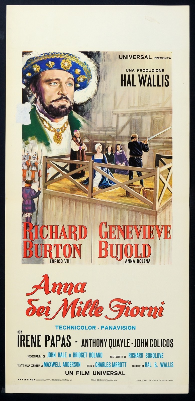 Locandina originale film Anna dei mille giorni (1969) - Regia di Charles Jarrott