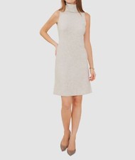 MSK Women's Gray Heavier-Knit Turtleneck Sleeveless Sweater Dress Size M