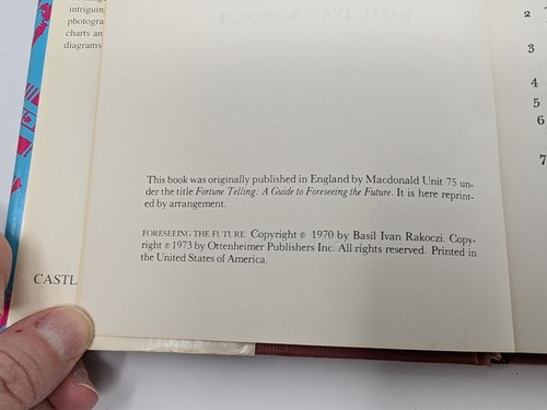 Foreseeing the Future Odyssey of the Occult Books Basil Ivan Rakoczi, 1973 - Picture 5 of 10