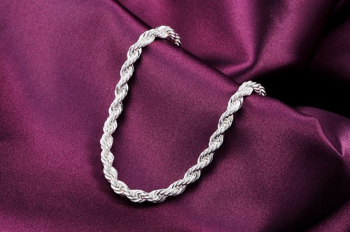 Popular Fashion Hot Sell 925 Sterling Silver Jewelry Twist Bracelet Chain - Picture 6 of 6
