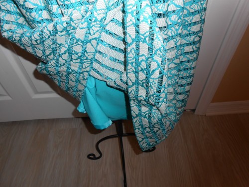 NWT~$169.00~ANTONIO MELANI~MABEL~ATLANTIS/SAFARI~TEAL~LINED~LACE~DRESS Size 8 - Picture 6 of 13