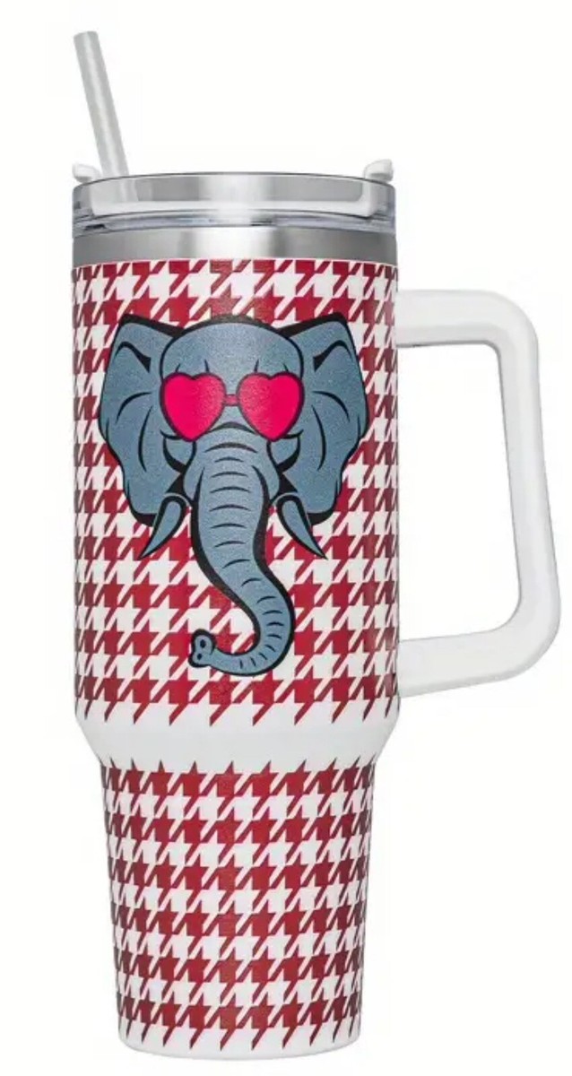 Stanley Style Alabama Crimson Tide Big Al Houndstooth Tumbler 40oz