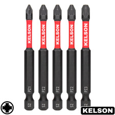 5 x Mixed 75mm Pozi PZ1  PZ2  PZ3 Impact Screwdriver Bits Magnetic 1/4" KELSON