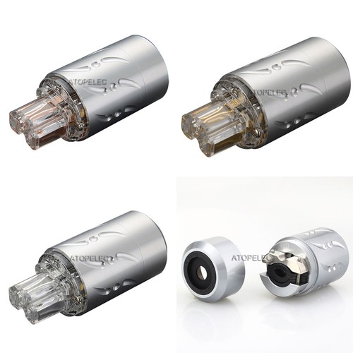 VIBORG Silver/Gold/Rhodium Plated Copper EU Male/IEC Female Power Plug HiFi 512 - Bild 4 von 4