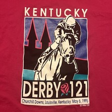 Vintage 1995 Louisville Kentucky Derby Single Stitch Shirt Made In USA Size XL
