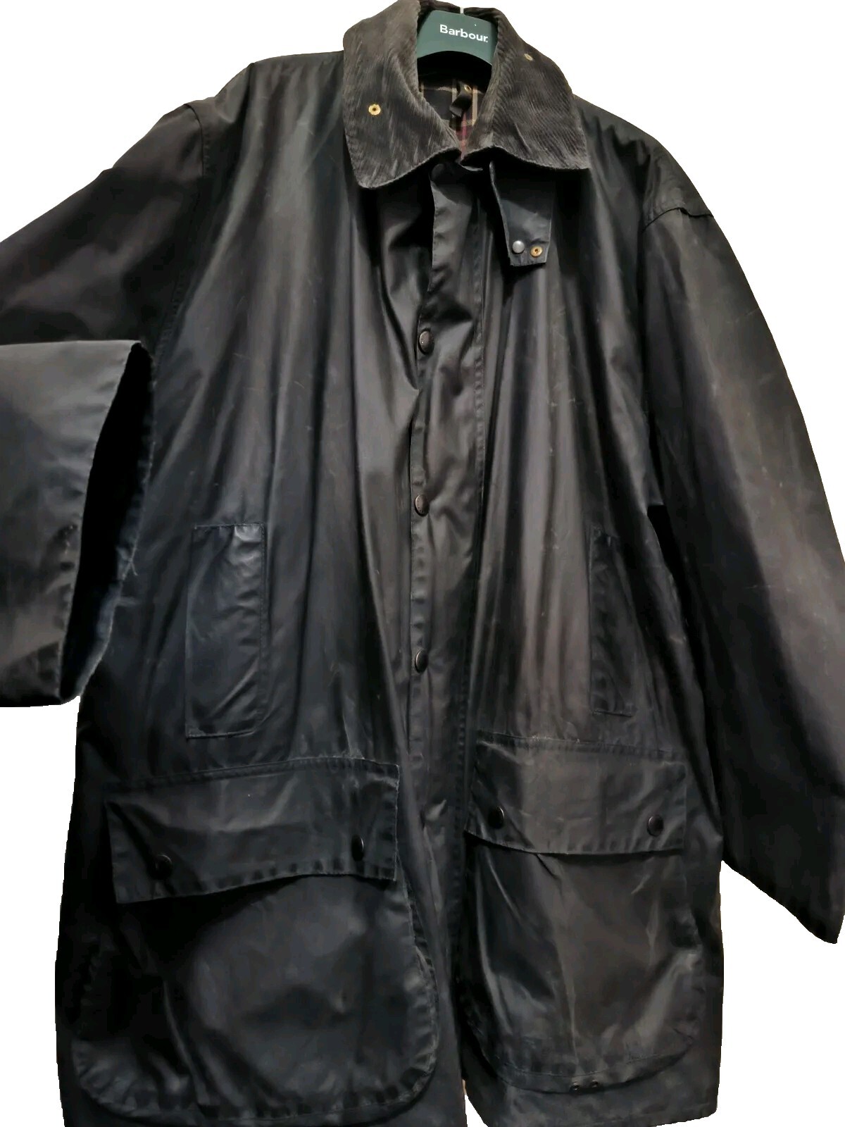 Barbour Border Navy Wax Jacket 46in XXL Liner And Repair Kit Read