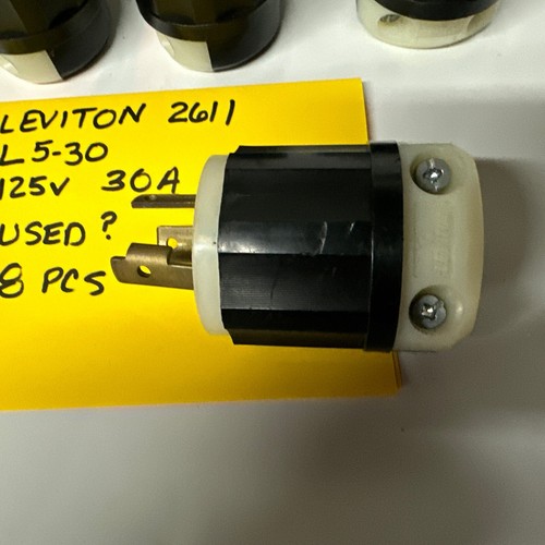 Leviton 2611 Twist Lock Plug Industrial Grade 30A 125V 2P Nema L5-30P (8 Pcs) - Picture 2 of 4