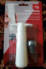 NEW NIP - The Original VacuVin Wine Saver Pump in White w one Black Stopper