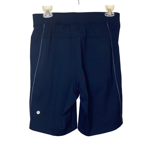 Lululemon T.H.E. Corto sin forro 9" pequeño grabado con cremallera bolsillos delanteros azul difícil de encontrar - Imagen 2 de 10