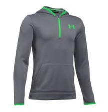 UNDER ARMOUR UA BOYS ARMOUR FLEECE QUARTER ZIP PS NOVELTY HOODIE XS S GRAPHITE