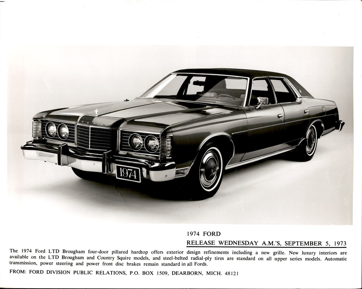 LD306 1973 Original Photo 1974 FORD LTD BROUGHAM 4-DOOR PILLARED
