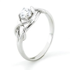 Genuine 925 Sterling Silver Infinity Single Stone Cubic Zirconia Ring Size 5-9