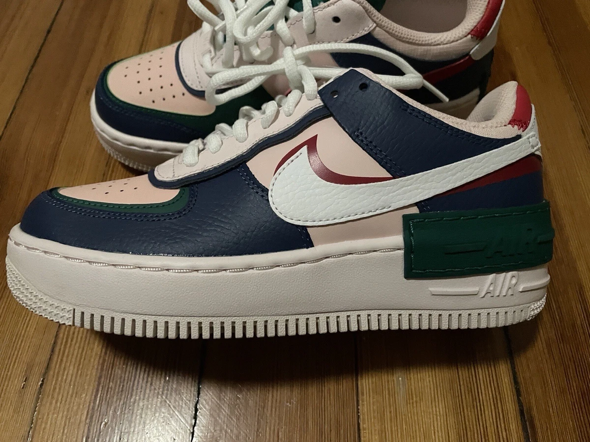 NIKE AIR FORCE 1 SHADOW WOMEN SIZE 6.5 NEW Mystic Navy White Echo Pink