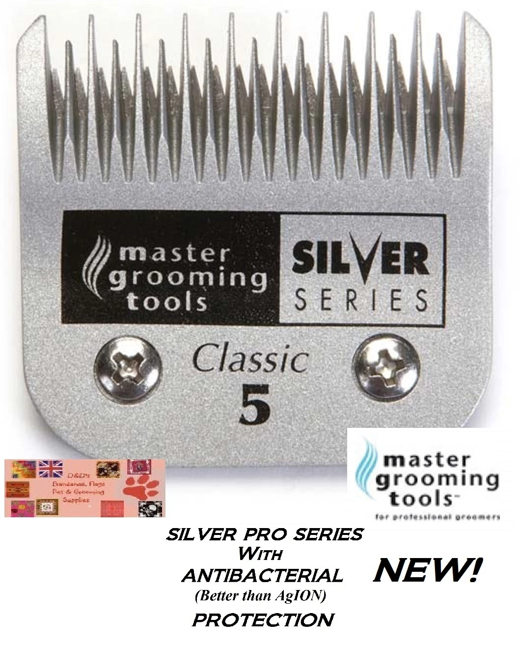 ANTIMICROBIAL A5 SILVER 5 SKIP BLADE*Fit Many Andis,Oster Pet Grooming Clippers
