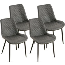 Modern Kitchen Dining Chairs Set of 4 Vintage Farmhouse Armless Side Chair Metal