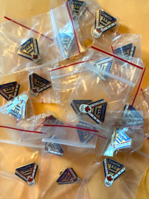 19 CROWN VIE PIN CANADA MAPLE LEAF NOC 2028 LA OLYMPIC 2030 FRANCE TRADER PINS