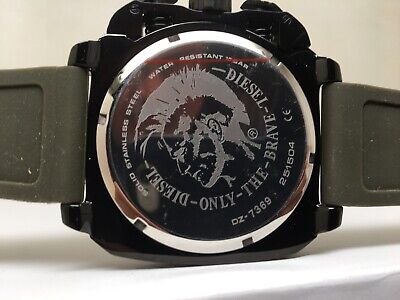 Slightly Diesel Mens DZ7369 'bamf' Quartz Watch With Green