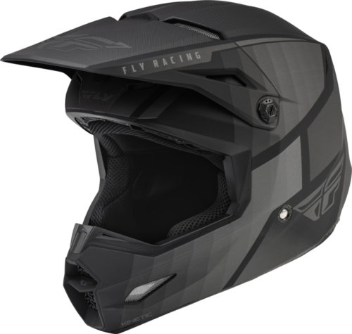 FLY RACING YOUTH KINETIC DRIFT MX HELMET - MATTE BLACK/CHAR - MOTOCROSS/OFFROAD - Picture 1 of 4