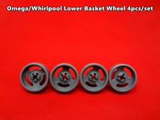 Omega Whirlpool Dishwasher Lower Basket Wheels Replacement Set GREY (C309)