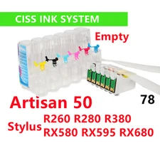 refillable CIS CISS ink system Artisan 50 Stylus R280 RX580 RX595 RX680 T078 78