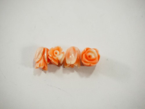 Vintage Top Quality Precious Angel Skin Pink Coral Carved 3-D Rose Cabochons NOS - Picture 39 of 43