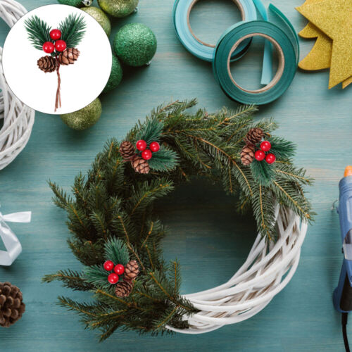  5 Pcs Wreath Making Supplies Fake Braces Pine Cones Christmas - Afbeelding 1 van 10