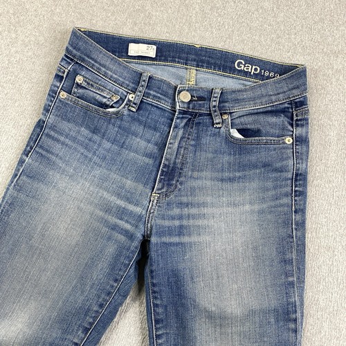 Gap Jeans donna 27s 28x27 vero skinny denim elasticizzato preppy casual scuola blu - Foto 3 di 21