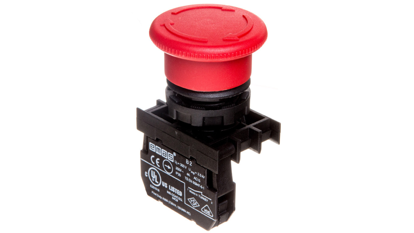 Safety palm pushbutton, 1NC, poppet 40 mm, red T0-B200E /T2UK