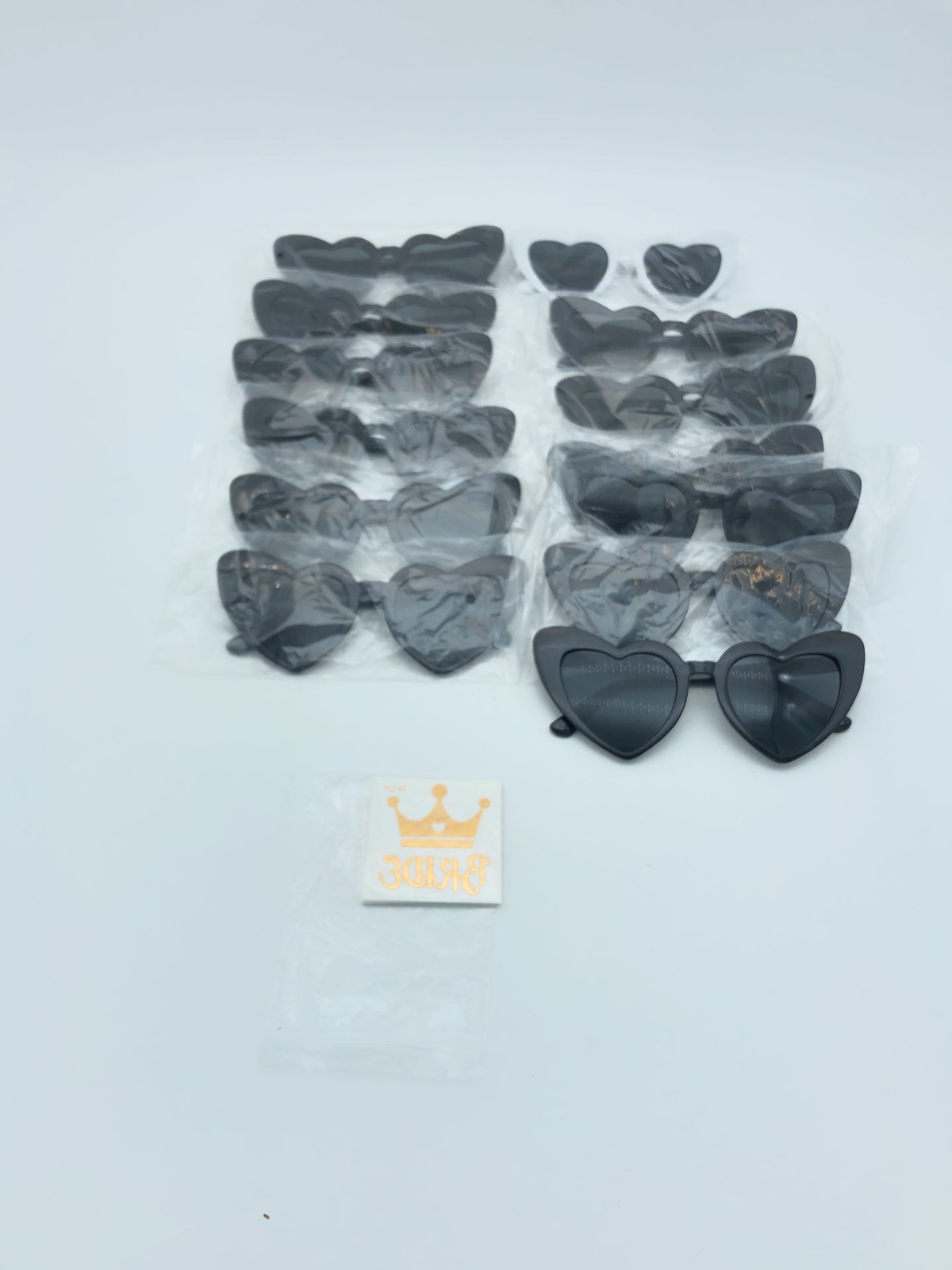 YeahBoom Heart Glasses for Bride Bridal Team Party Accessories  