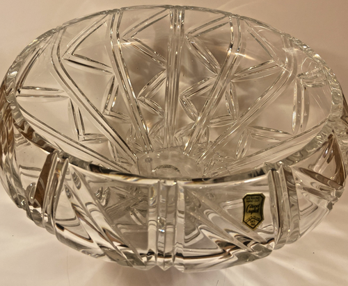 12" Centerpiece Bowl - Genuine Hand Cut 24% Lead Crystal Made In Poland - Picture 3 of 6