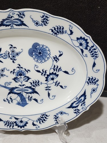 Blue Onion Danube Japan 12" OVAL SERVING PLATTER Rectangle Mark - Picture 4 of 5