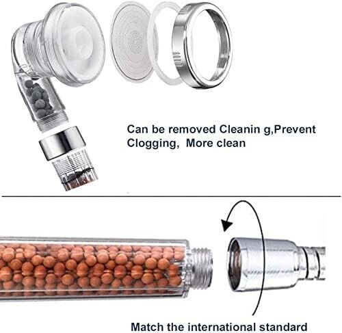 Water Saving High Pressure Shower Head, 3 Modes Handheld Spa Bath Shower Head - Picture 8 of 10