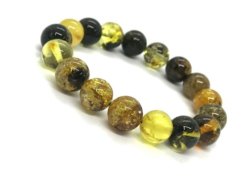 Bracciale Ambra Regalo Perline Tonde AMBRA BALTICA Naturale Perline Colorate 13,5g 10158 - Foto 2 di 12