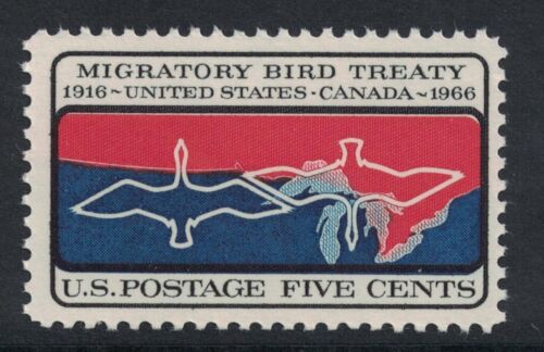 Scott 1306- Migratory Bird Treaty, US & Canada- MNH 5c 1966- unused mint stamp - 第 1/1 張圖片