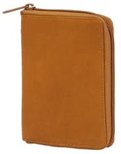 RFID Leather Zip Around 20 Credit Card Holder Hipster Long Wallet Organizer Tan