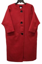 Vintage Spiegel Y2k Red Fleece Cocoon Dolman Sleeve Coat Jacket Women's 10 New