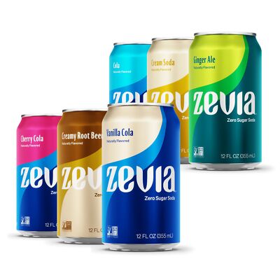 Zevia Zero Sugar Soda, Nostalgic Variety Pack, 12 oz Cans (24-Pack)
